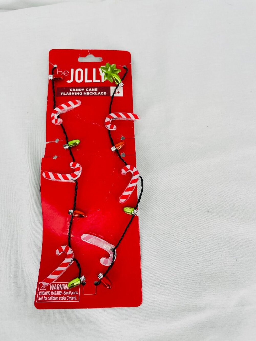 be JOLLY Candy Cane Flashing Necklace
